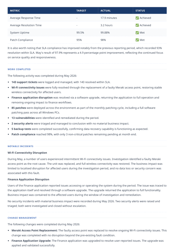 Client report sample