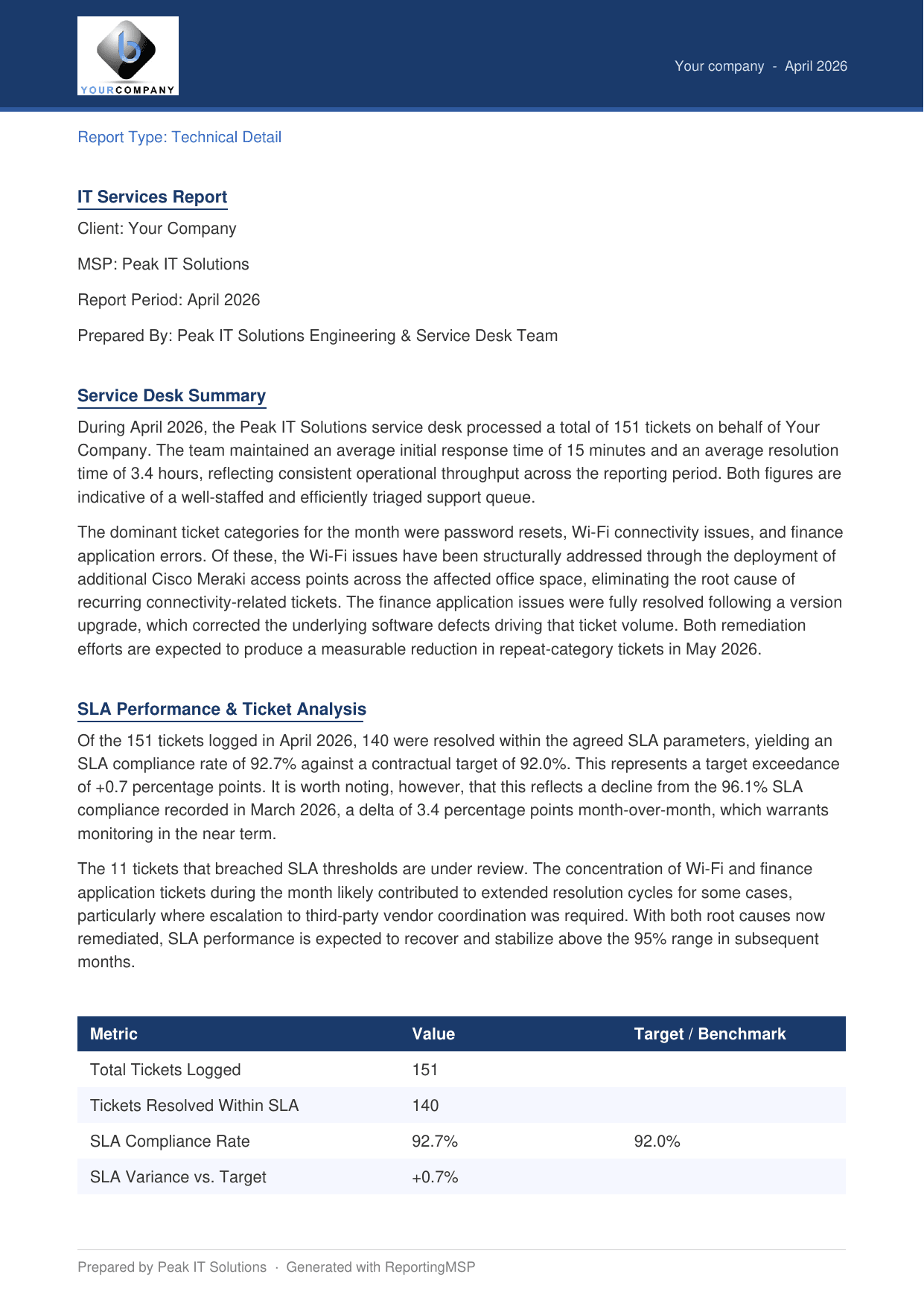 Technical report sample